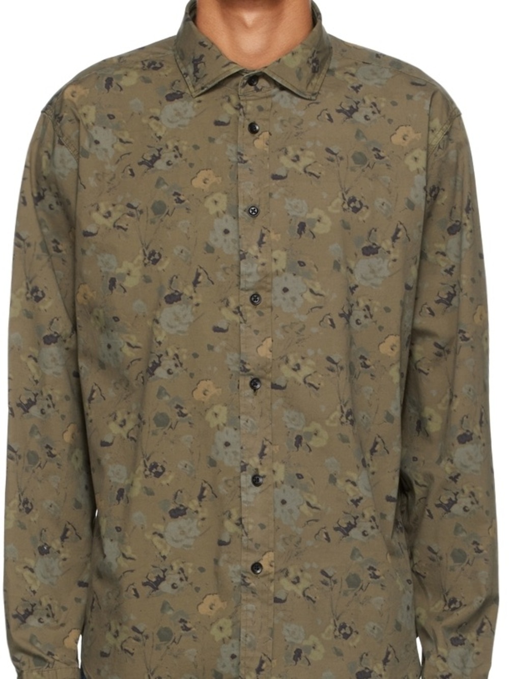 Rag & Bone Pursuit Rove Army Floral Button Up Shirt XL Military Print Cotton